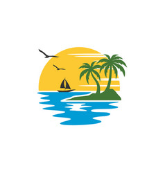 Beach logo template Royalty Free Vector Image - VectorStock