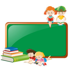 Board and children in classroom Royalty Free Vector Image