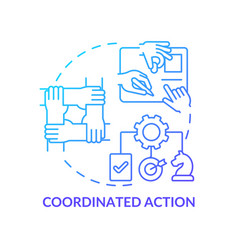 Coordinated Action Blue Gradient Concept Icon