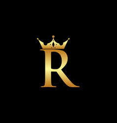 Elegant Initial Letter R With Crown Logo