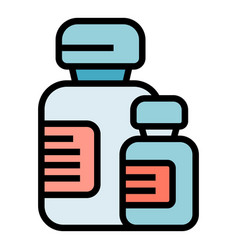 Insulin Syringe Ampule Icon Flat