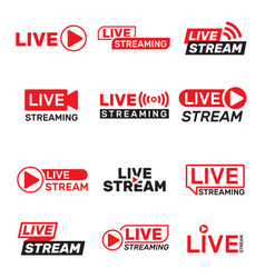 Live Stream Buttons Set