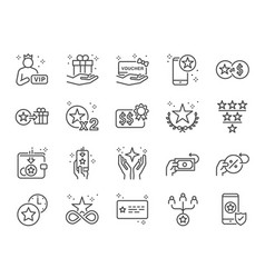 Royalty Program Line Icon Set