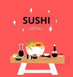 Sushi Table Menu Red