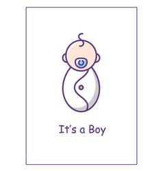 Welcome Home Baby Boy Greeting Card With Color