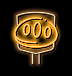 Pie On Spatula Tasty Food Neon Glow Icon