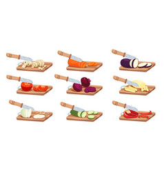 Sliced Vegetables And Knife Set