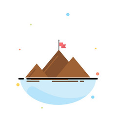 Success Mountain Peak Flag Abstract Flat Color