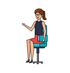 Woman Sitting In Office Chair