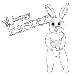 Hare Smiling And Holding Decorated Easter Eggs