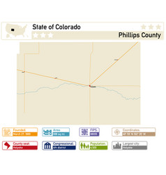 Map Of Phillips County In Colorado Usa