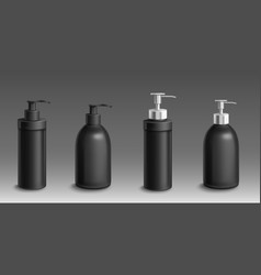 Black Bottles With Dispenser Pump For Liquid Soap