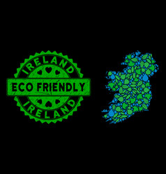 Eco Green Composition Ireland Island Map