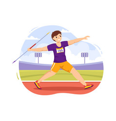 Javelin Throwing Athlete Using A Long Lance