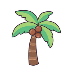 Cartoon Palm Tree In Flat