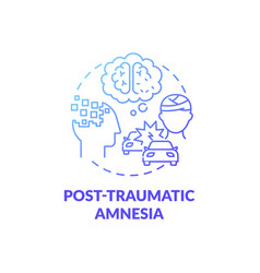 Post Traumatic Amnesia Blue Gradient Concept Icon