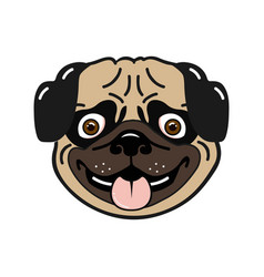 Pug Dog Head Mascot