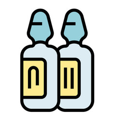 Vaccine Syringe Ampoule Icon Flat