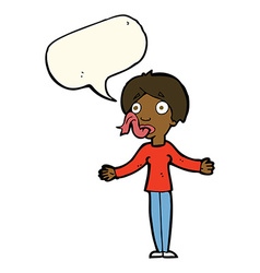 Cartoon Woman Telling Lies With Speech Bubble