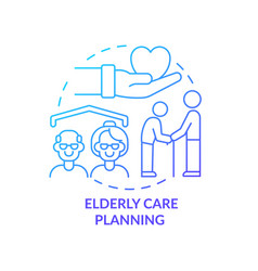 Elderly Care Planning Blue Gradient Concept Icon