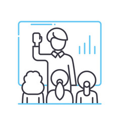 Sales Training Line Icon Outline Symbol