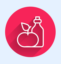 White Line Apple Cider Vinegar In Bottle Icon