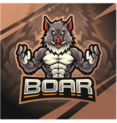 Boar Fighter Esport Mascot Logo Design