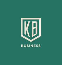 Kb Initial Logo Monogram Shield Geometric Shape