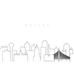 Outline Dallas Skyline Trendy Template