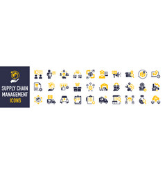 Set Of Icons Related To Supply Chain Management