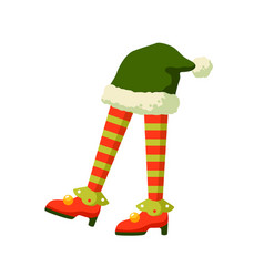 Christmas Elf Feet In Striped Socks Flat