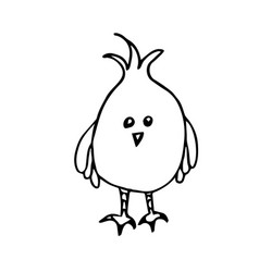 Doodle Cute Abstract Chicken On White Background