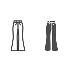 Flared Pants Line And Solid Icon Clothes Concept