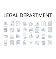 Legal Department Line Icons Collection Marketing