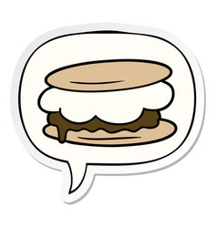 Smore Cartoon And Speech Bubble Sticker