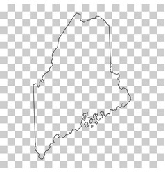 Maine Map Shape United States Of America Flat