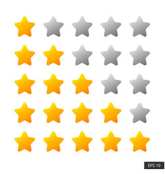 One Star To Five Stars Rating Icon Set