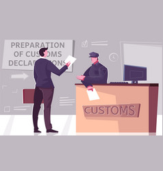 Customs Declaration Flat Composition