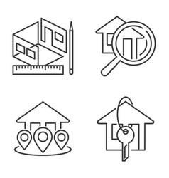 Housing Rent Or Building Company Icons Set