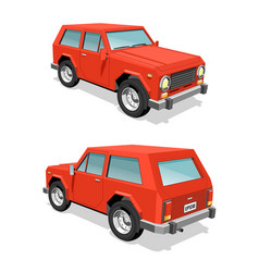 Red Suv Car Front And Rear View