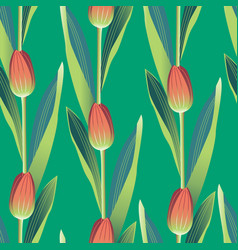 Seamless Pattern With Early Spring Tulips