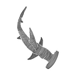 Simple Line Art Of A Hammerhead Shark 1