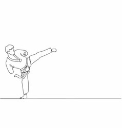 Single Continuous Line Drawing Male Athlete