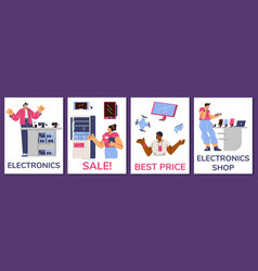 Electronic Shop Advertising Posters Set