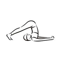 Yoga Plow Halasana Pose On White