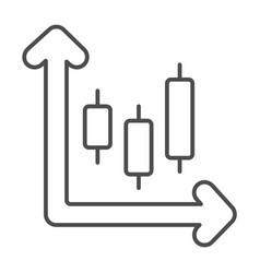 Dynamic Bar Chart Thin Line Icon Diagram Concept