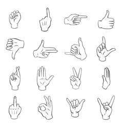 Hand Icons Set Outline