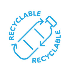 Recycle Plastic Bottle Icon Logo Badge