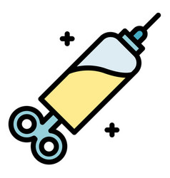 Big Syringe Ampule Icon Flat