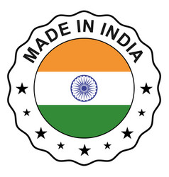 Made In India Seal Product Tag Label Sign Sticker